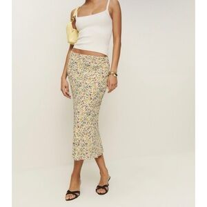 Reformation Multicolor Floral Midi Skirt NEW